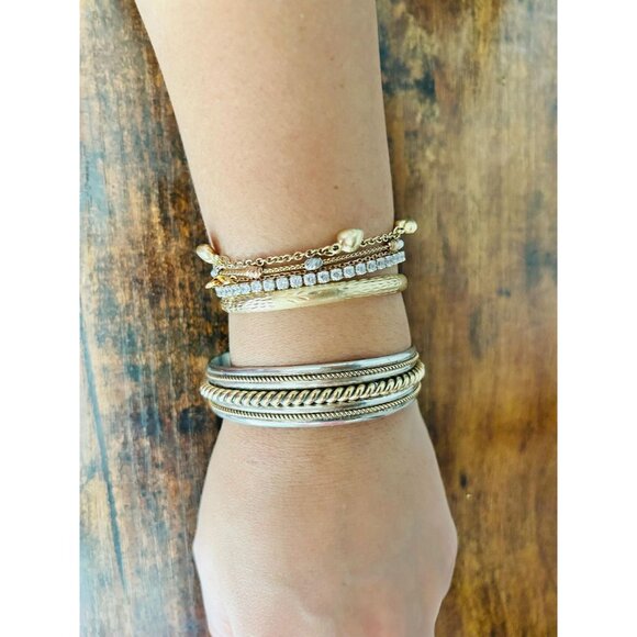 Sterling Two-Tone T Cuff - Picture 6 of 6